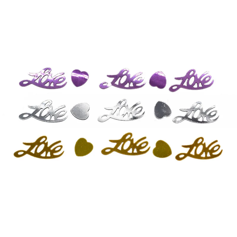 

Hot sale Love Sparkling Letteres Sequins Wedding Party Accessories Heart Confetti Wedding Throwing Table Decoration Supplies 7