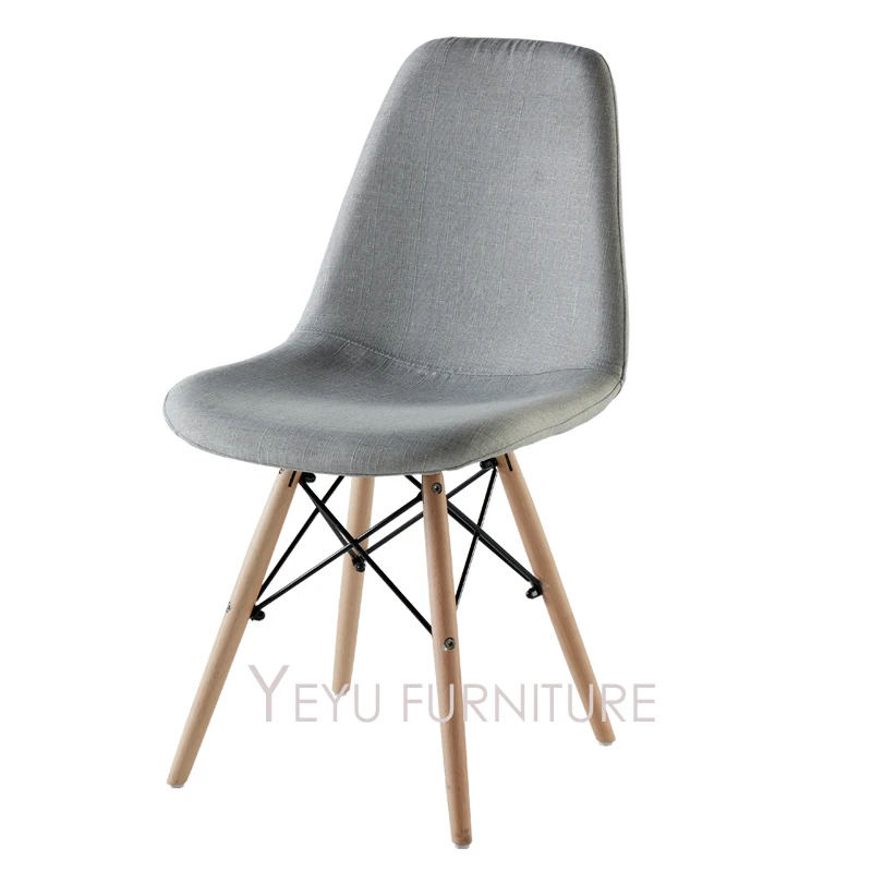 Современное дизайнерское цельное деревянное кресло с чехлом обеденный стул из дерева PU или ткань мягкий чехол современная мебель мягкая накладка стул - Цвет: Grey Fabric