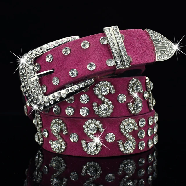 New Red belt female wide pu diamond inlaid ms han edition decorative belt female fashion joker
