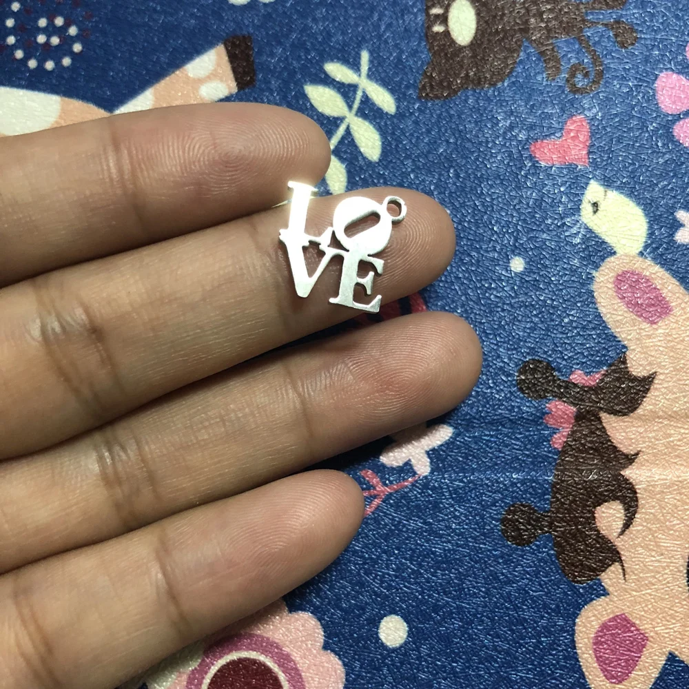 Fnixtar Brief Mini Charms Für Armbänder Diy Schmuck Erkenntnisse und Komponenten Edelstahl Liebe Charme Schmuck Machen 20 teile/los
