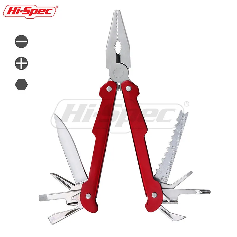 

Hi-Spec 16 in 1 Multitool Pliers Cable Wire Stripper Stainless Side Cutter Knife Scissors Screwdriver File Ruler Opener PL001