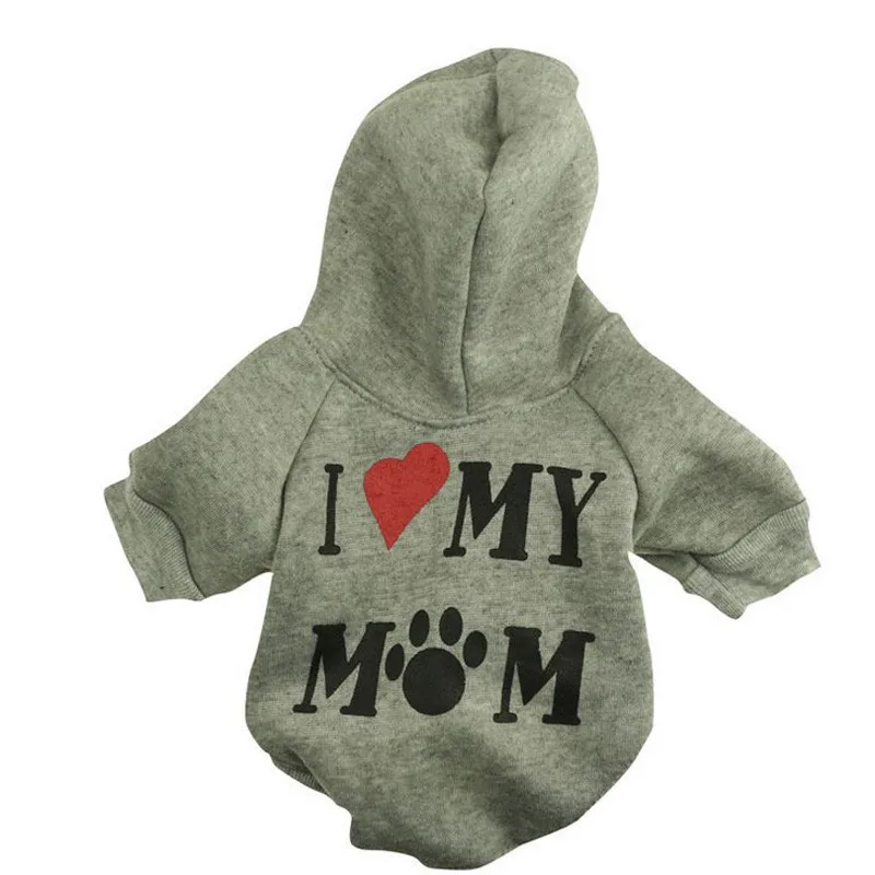 Теплая одежда для собак Одежда для щенков I Love My Mum Sport худи для домашних собак Одежда Щенок зима Чихуахуа Одежда 15S6Q