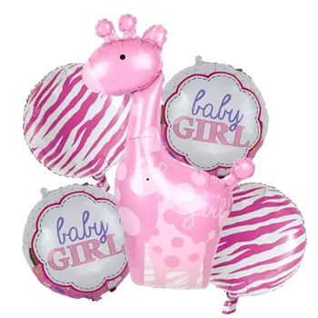 

5pcs pink blue Birthday deer foil balloons helium balloon globos inflatable toys birthday party decorations kids party supplies