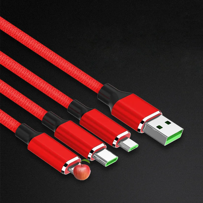 1.2 m نسج المصغّر usb التمديد شحن خط متعددة وظيفة ل أبل الروبوت نوع-C 3 في 1 كبل شحن للهاتف المحمول 1.2 m نسج المصغّر usb التمديد شحن خط متعددة وظيفة ل أبل الروبوت نوع-C 3 في 1 كبل شحن للهاتف المحمول