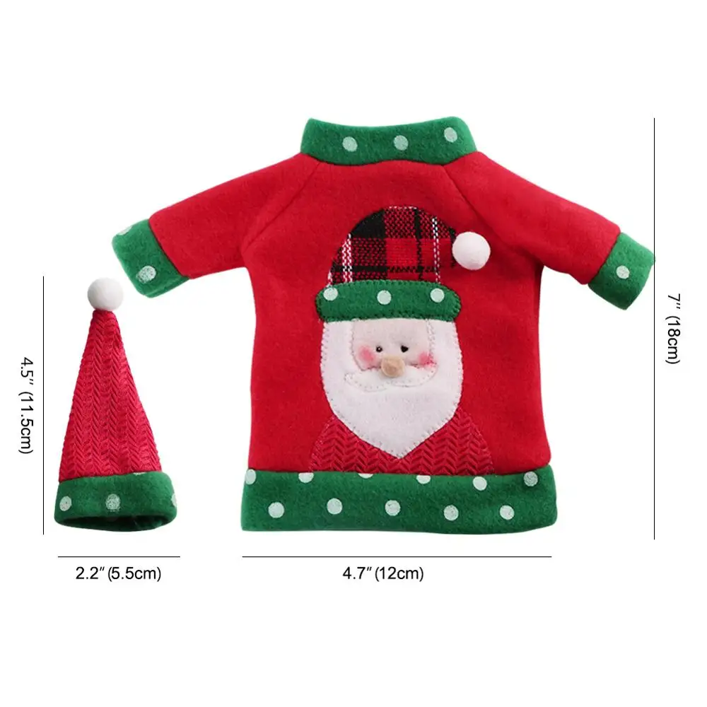 Теплый уродливый свитер, Рождественская Крышка для бутылки вина, 3 стиля, новогодняя Крышка для бутылки, Рождественское украшение на бутылке - Цвет: Santa Claus