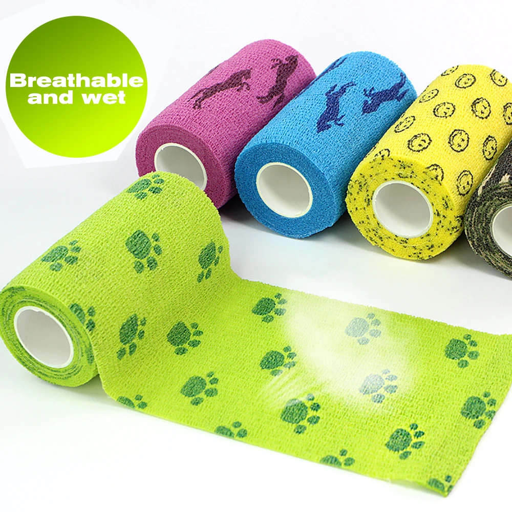 

Waterproof Medical Therapy Self Adhesive Bandage Muscle Tape Finger Joints Wrap First Aid Kit Pet Elastic Bandage 2.5-10cm