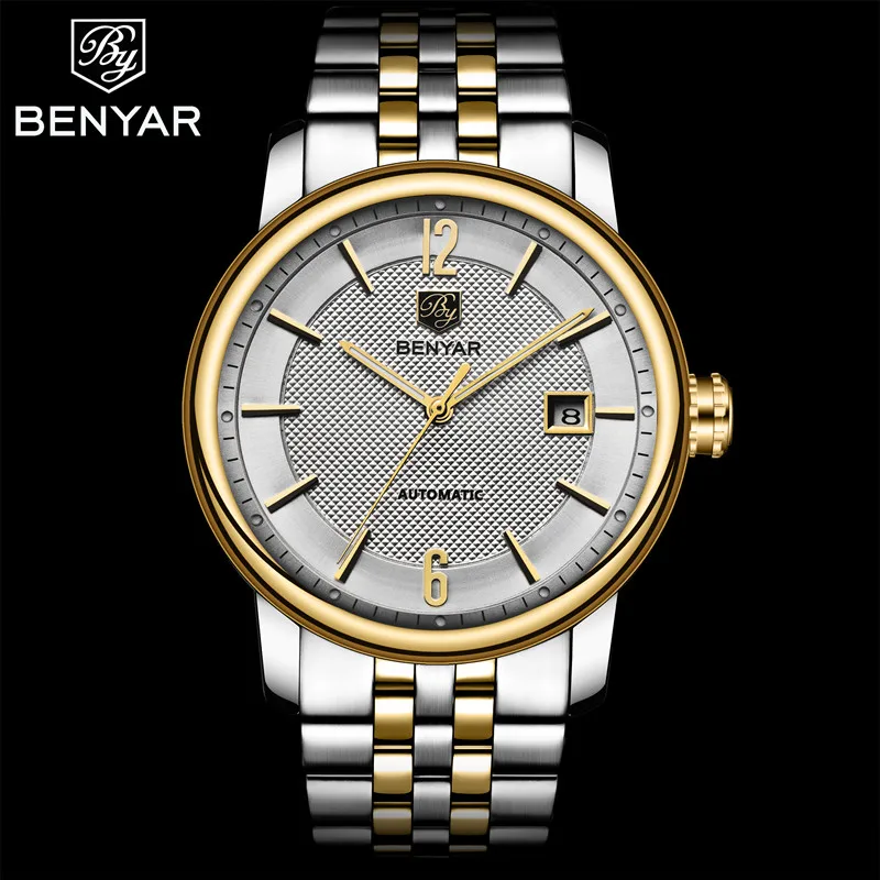 

BENYAR Mens Watches Brand Luxury Mechanical All steel Waterproof clock Fashion Business Military Automatic Watches reloj hombre