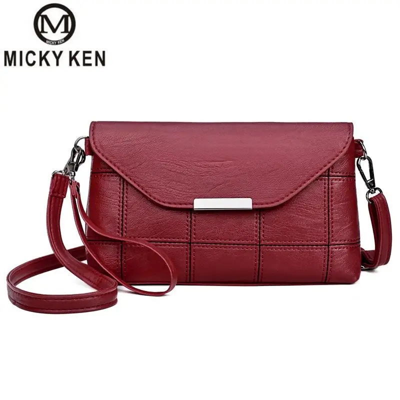 

Micky Ken Brands clutch bag female 2019 new large capacity wild shoulder bag tide fashion retro Lingge small square package