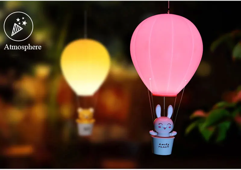 Hot Air Balloon Charging LED Night Lamp Creative Cartoon Cute Desk Lamp Bedroom Bedside Warm Light Nursing Children Baby Light (12)