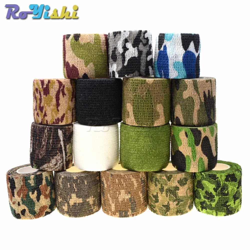 1 рулон U Палочки 4,5 м * 5 см Водонепроницаемый открытый Camo Пеший Туризм Кемпинг Охота камуфляж Стелс лента Обертывания - изображение