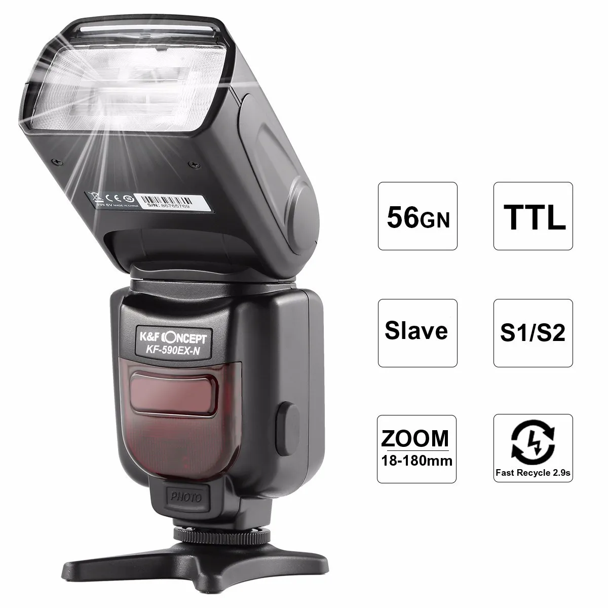 K & F CONCEPT KF590EX N LCD Беспроводная TTL вспышка Speedlite Master Slave Speedlight для Nikon d3300 d7200 d3200 d800 d750