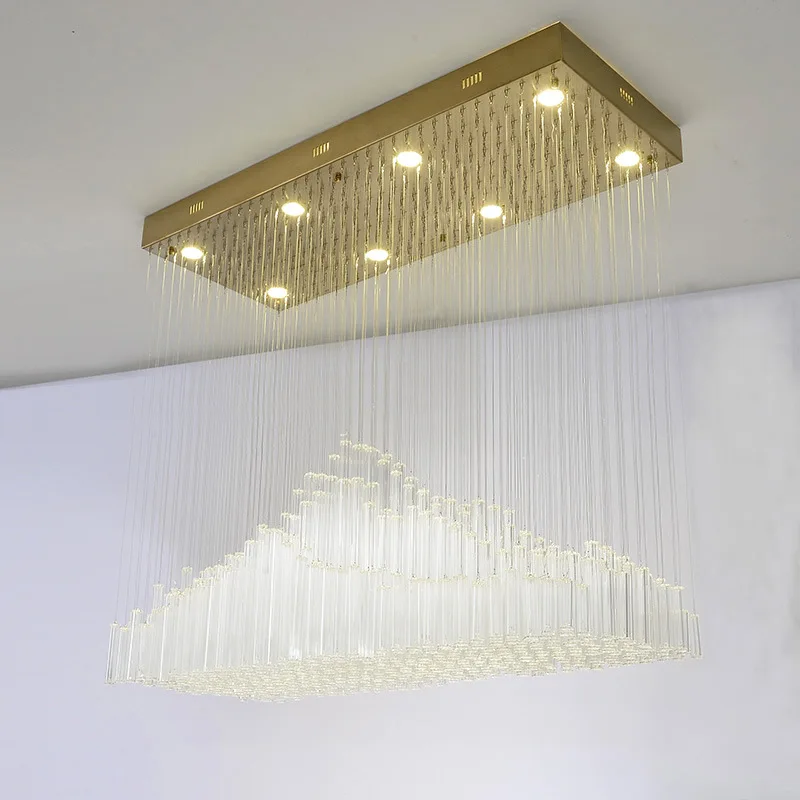 Modern Crystal Chandelier Lights Fixture Ice Mountain LED Ceiling Suspension Hang lamp Living Room Light Dimming Lustre Lamp (1)