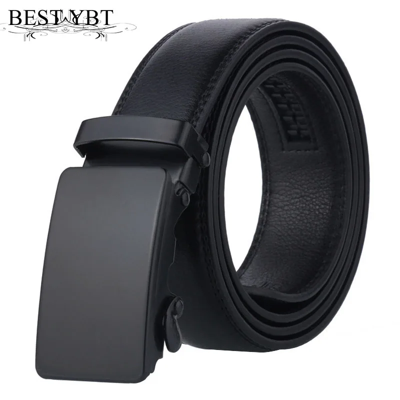 

Best YBT Men high quality Imitation leather belt Black Alloy Automatic buckle Men belt Business affairs casual fashion belt