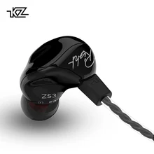 KZ ZS3 эргономичный съемный кабель наушников в ухо аудио мониторы шум изоляции HiFi музыка спортивные наушники с микрофоном es