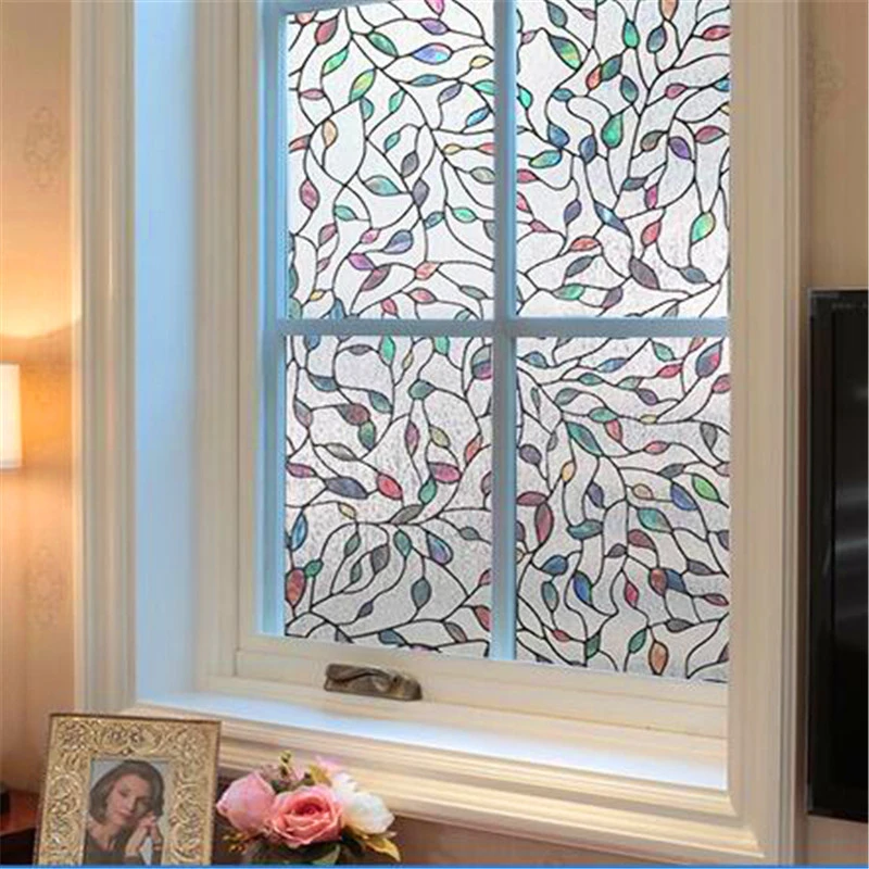 Static Cling Window Films Frosted Grapes Stained Glass Stickers Privacy Home DIY