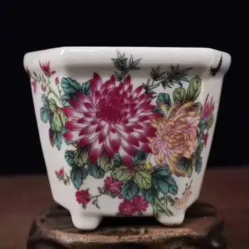

Exquisite Chinese Classical Chrysanthemum Small Porcelain Flower Pot