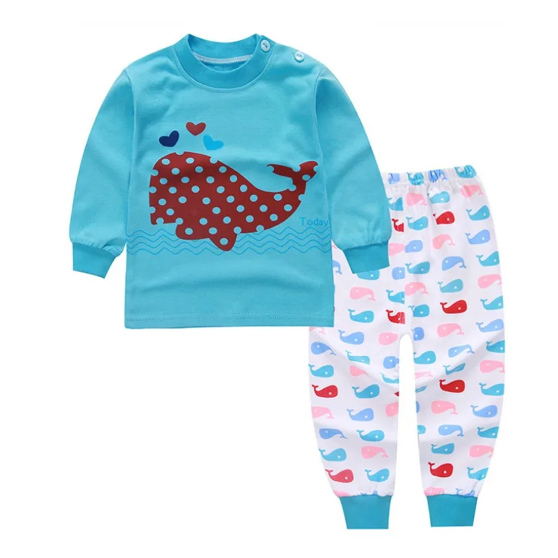 Г., осенняя теплая Пижама для девочек комплект пижам с длинными рукавами и рисунком для новорожденных девочек, костюм для сна одежда для сна от 0 до 24 месяцев - Цвет: 3