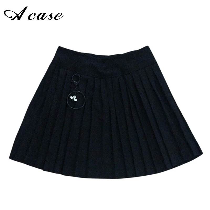 Children's Basic Black Pleated Skirt School Little Big Girls 2018 New