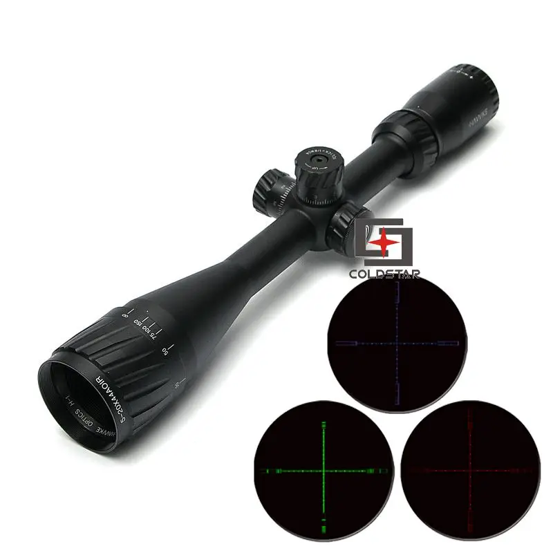 

2.5-10X40 AOIR Tactical Optical Sniper Riflescope Red & Green & Blue Illuminated Reticle Fiber Sight Hunting Air Rifle Scopes