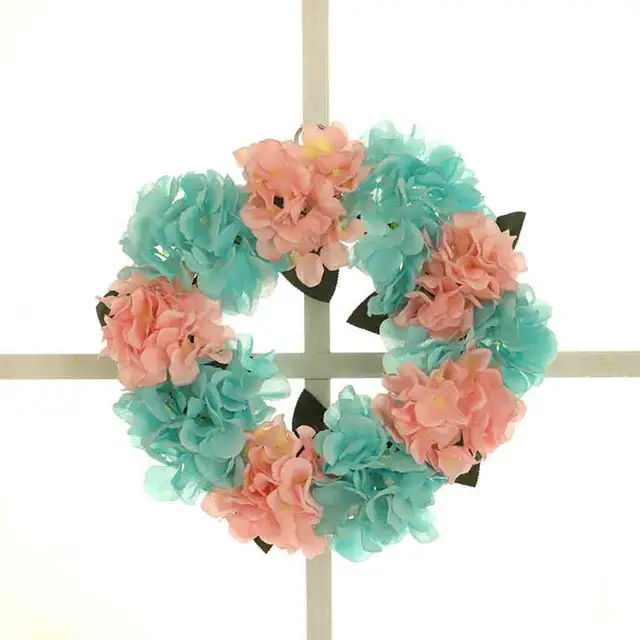 Online Shop Artificial Hydrangea Decorative Wreath Wreath Boxwood
