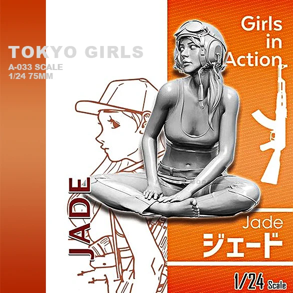 Koop 1 24 Hars Kits (75mm) Tokyo mooie meisje soldaat serie hars soldaat A 033