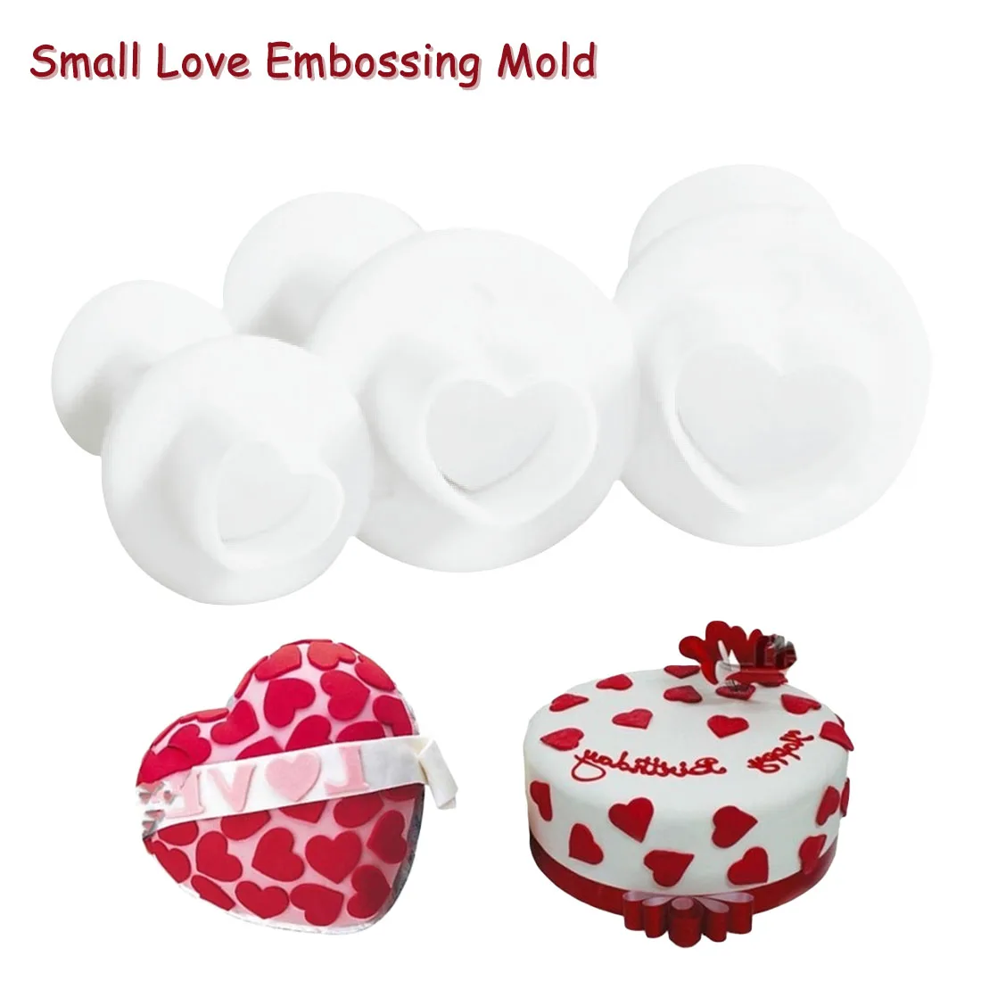 

Heart Cake Decorating Tools Christmas DIY Mold Kitchen Accessory Cake Sugar Sugarcraft Plunger Cookie Cutter 3Pcs/Set