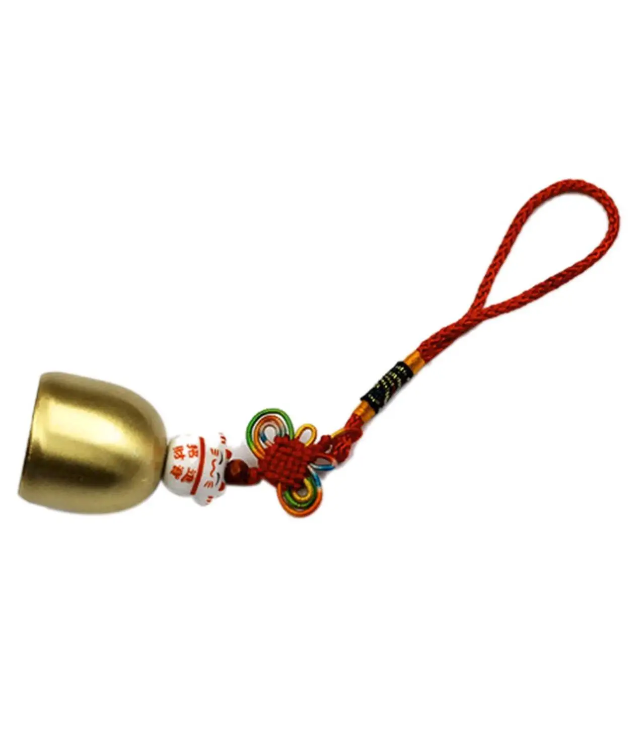 

Feng Shui Brass Fortune Lucky Cat Bell Handbag/Wall/Door Hanging Charm