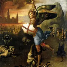 Рафаэль: шелк Святого Майкла плакат декоративной живописи 24x36 дюймов