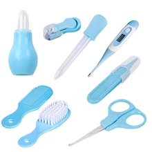 8 шт./компл., набор для ухода за младенцами, набор для ухода за ребенком, машинка для стрижки ногтей, расческа для новорожденных, триммер для волос, расческа и пинцет, термометр для здоровья