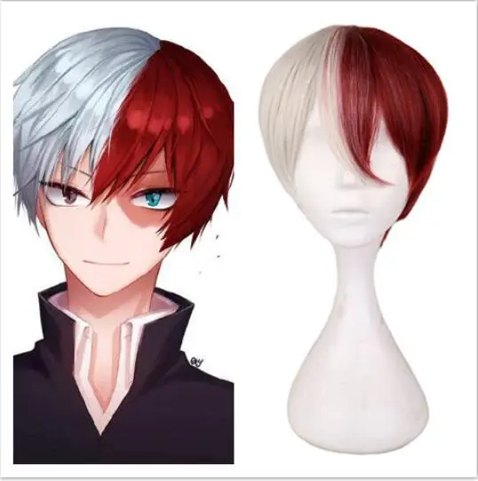Аниме Todoroki Shoto косплей парик костюм волос Подарочная коллекция подарок Прямая