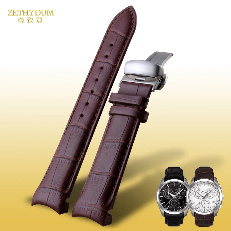 Изогнутый конец браслет из натуральной кожи мужской ремешок для часов tissot T035 22 23