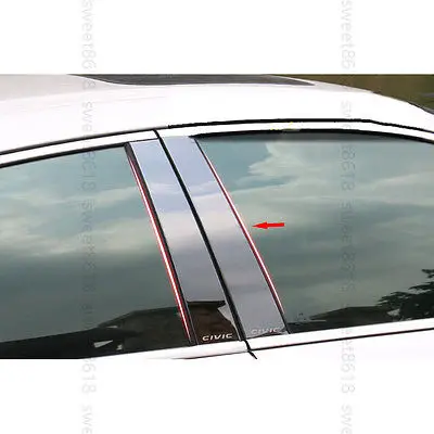6 шт. черная сталь Подходит для Honda Civic 16 2017 двери окна столба пост крышка