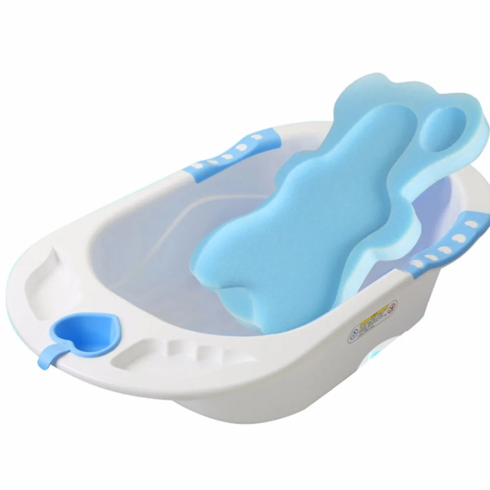 Baby Infant Soft Bath Sponge Seat Cute Anti-Slip Foam pad Mat Body Support Safety kids Cushion Sponge Swimming Accessories