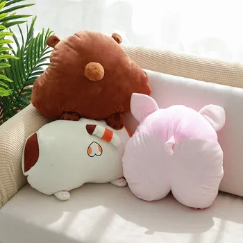 

New Super Soft Pig&Bear&Cat Butt Plush Handwarm Kawaii Cartoon Animal Bum Stuffed Doll Sofa Bed Pillow Cushion Christmas Gifts