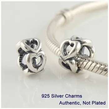 

Compatible with Fandola Jewelry Bracelets DIY Making Authentic 100% 925 Sterling Silver Beads Hollow Heart Charm Women CKK
