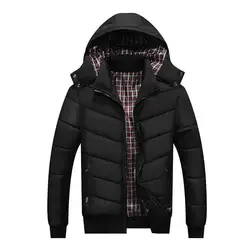 Зимние теплые куртки-парки для мужчины с капюшоном пальто повседневная мужская плотное пальто мужской тонкий хлопчатобумажные пуховики в
