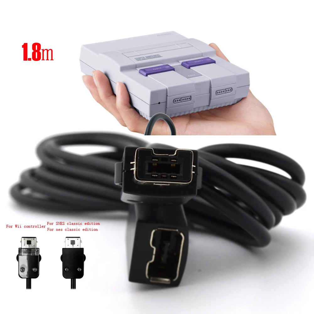 Xunbeifang 2 Pz 1.8 M Cavo Di Prolunga Per Snes Mini Classic/Wii/Mini Nes Controller Classico Edizione Maniglia Cavo Di Prolunga