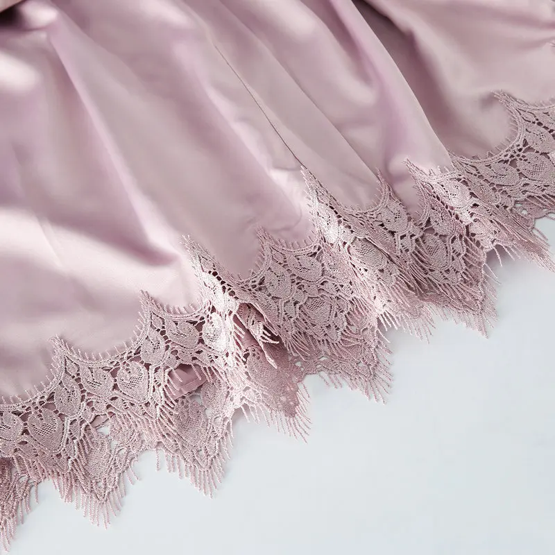 Owiter 2019 Персонализированные Женские матовый сатиновый сексуальный халат с кружевной отделкой свадебное платье для свадьбы, невесты