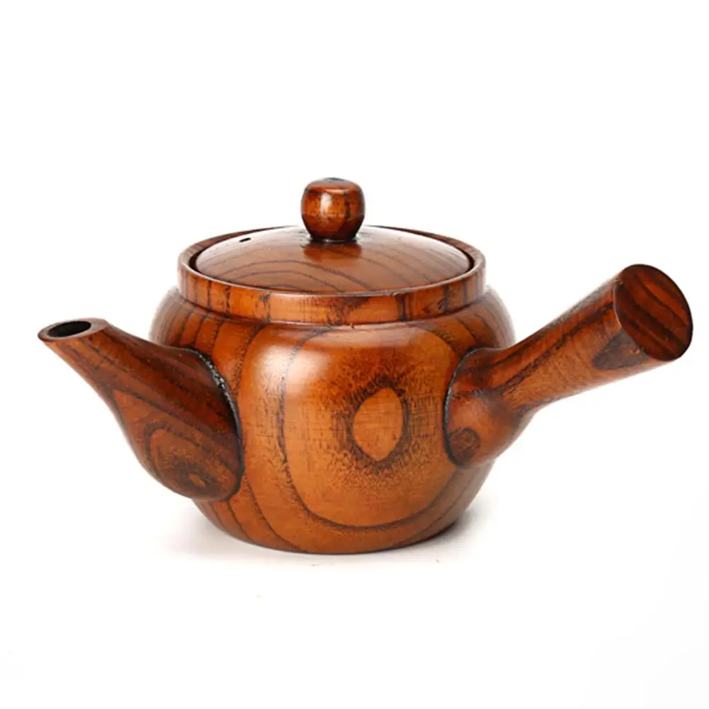

Japanese Teapot Retro Kung Fu Tea Set Water Container Handmade Teapot Ebony Handle Wooden Crafts Jewelry Home Desktop Decoration