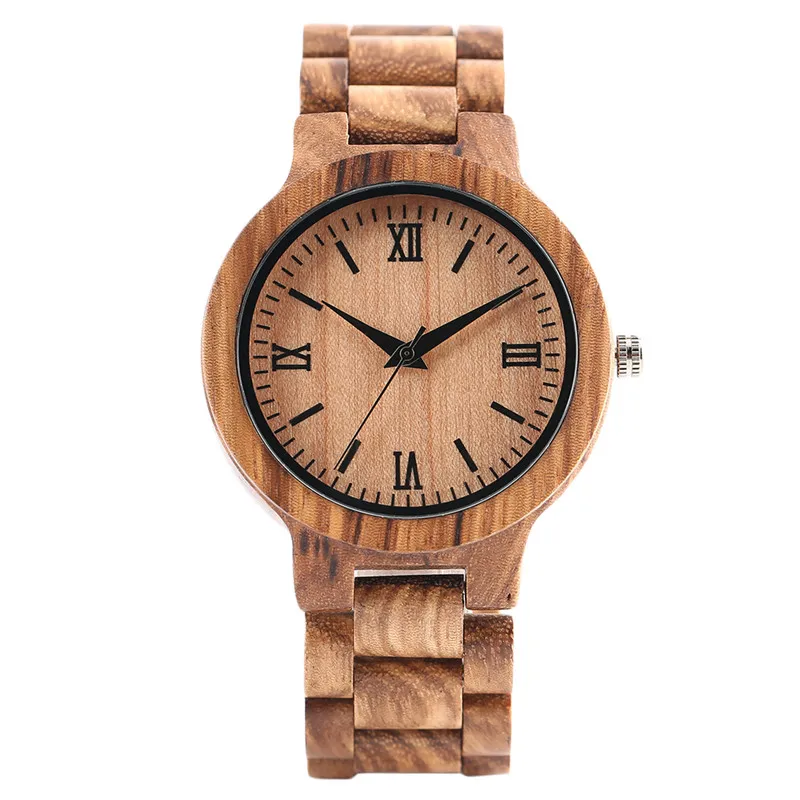 

YISIYA Full Wooden Bamboo Watch Men Fold Clasp Bangle Creative Handmade Wood Wristwatch Male