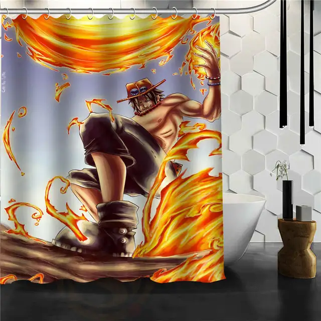 Custom Classic One Piece Monkey D Luffy Bathroom Waterproof Shower