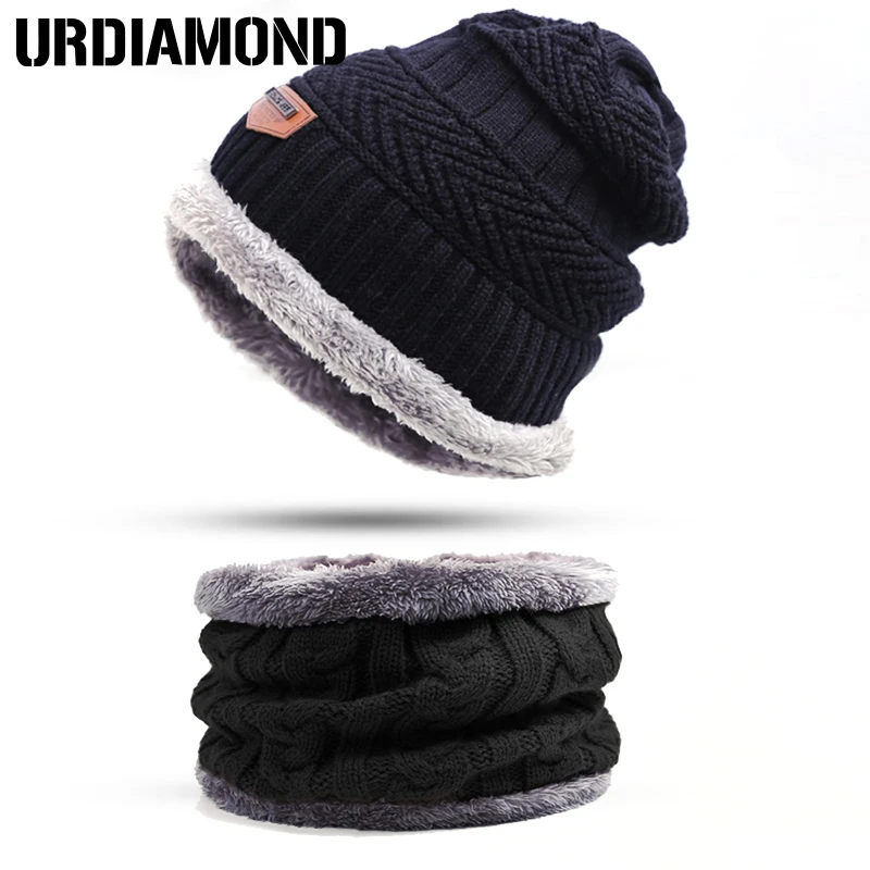 

2018 Fashion Knit Hat And Scarf Warm Winter Hat For Men Skullies Beanies Thick Man Scarf Hat Set Winter Scarf Scarf Man Beanies