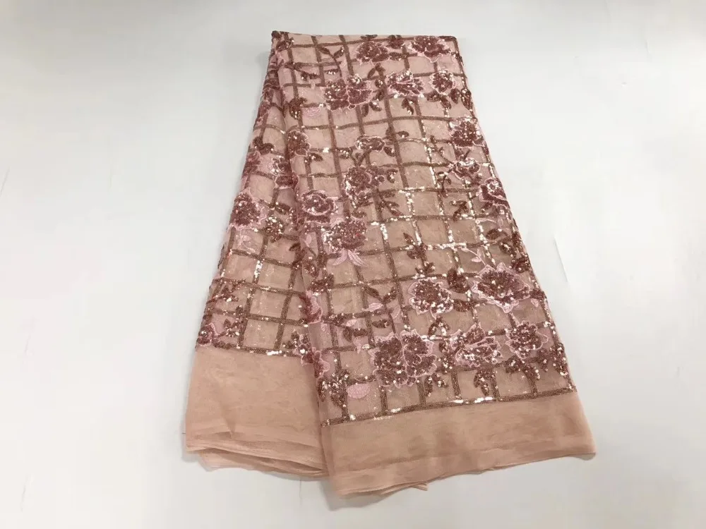 

French lace fabric 5yds/pce by dhl sequin laces with flower pattern for women dresses 2018 new arrival high quality fabrics
