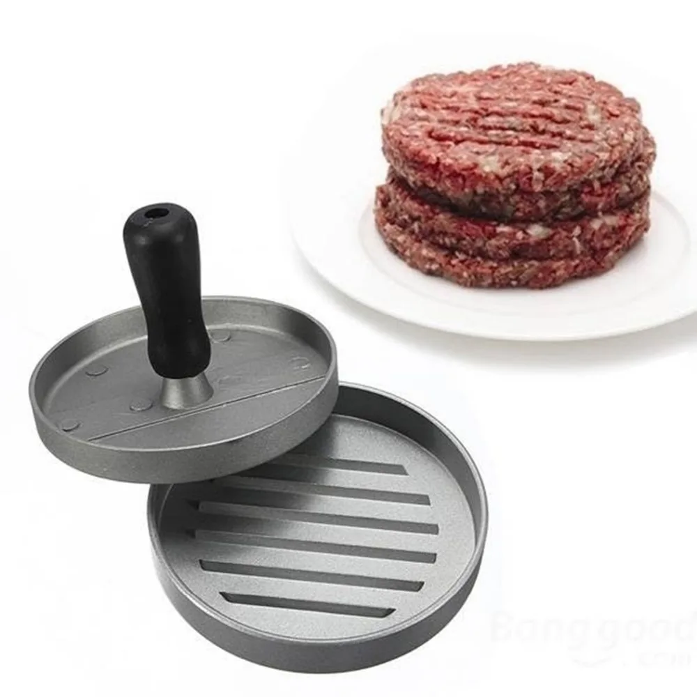 

Round Shape Burger Press Adjustable Hamburger Meat Patty Maker Aluminium Cooking Tools