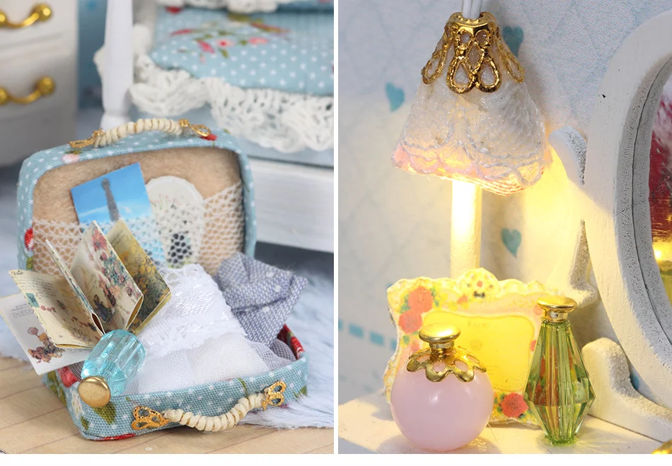 DIY деревянный дом Miniaturas с мебели DIY Миниатюрный Дом Кукольный домик принцесса комната игрушки для детей Рождественский подарок