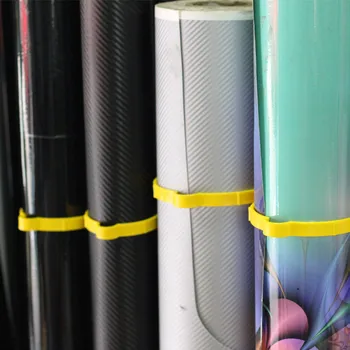 

20pcs Wallpaper plastic film roll sheet stickers ring yellow 8cm PVC wrap vinyl film stickers clamp sheet clip fastener