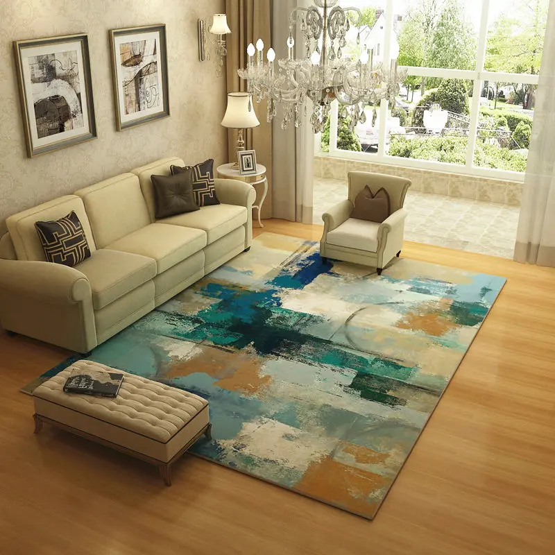 

Europe Abstract Ink Carpets for Living Room Home Bedroom Rugs and Carpets Brief Coffee Table Soft Floor Mat Study Area Rug