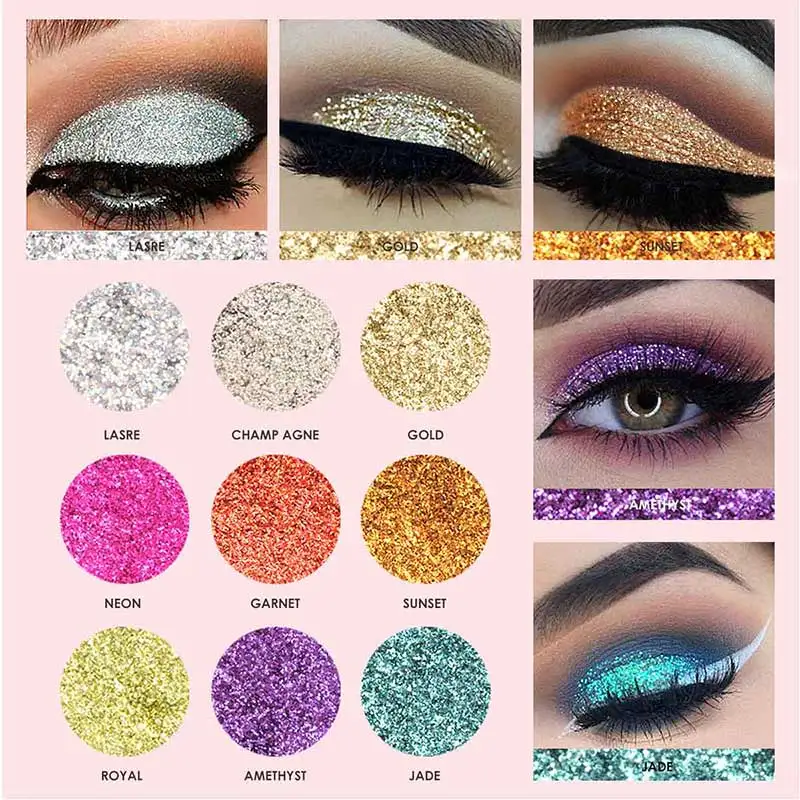 

Focallure Glitter Eyeshadow Make Up 6pc/lot Easy to wear Eye Shadow Rainbow Pressed Shimmer Eyeshadow Makeup Palette Cosmetics