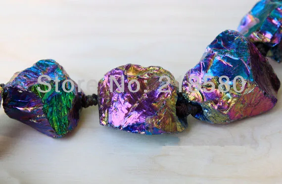 H TB29 Mystic Rainbow Titanium Quartz Crystal Rough Blue бусины из горного хрусталя для изготовления