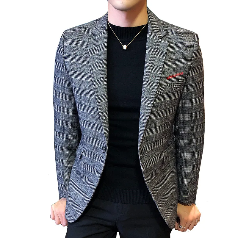 

Suit men's slim plazer blazer embroidery men's fashion trend urban high quality suit jacket Plus size (M-5XL) banquet blazer